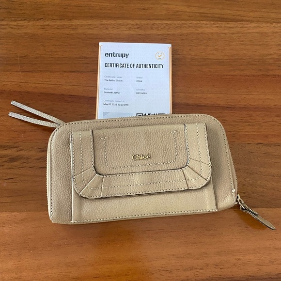 NWT &COA & dust bag Chloe Tan Leather Wallet - Picture 7 of 9